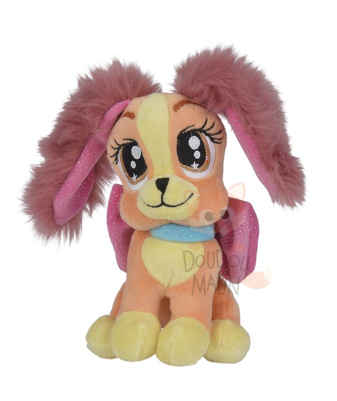 Glamour soft toy belle dog yellow purple 17 cm 